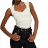 Nation Ltd Haven Deep V-neck Tee In Porcelain In Neutral