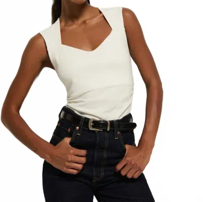 Nation Ltd Haven Deep V-neck Tee In Porcelain In Neutral