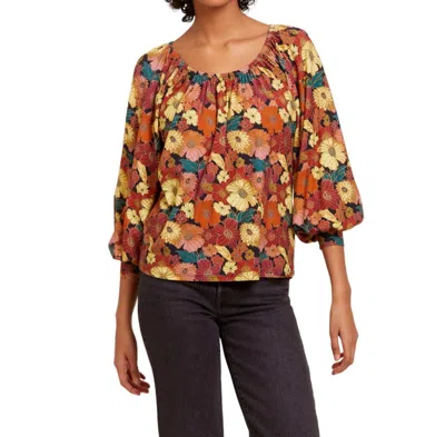 Nation Ltd Hope Fancy Long Sleeve Off Shoulder Top In Kimono In Multi