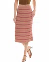 Nation Ltd Ishani A-line Midi Skirt In Bisou Stripe In Pink