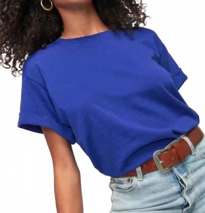 Nation Ltd Jade Tee With Keyhole Back In Cobalt In Blue