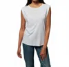 Nation Ltd Janis Rolled Muscle Tank In White