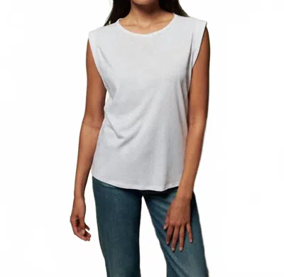 Nation Ltd Janis Rolled Muscle Tank In White