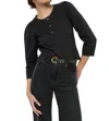 Nation Ltd Janney Henley Top In Jet Black In Black