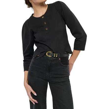 Nation Ltd Janney Henley Top In Jet Black