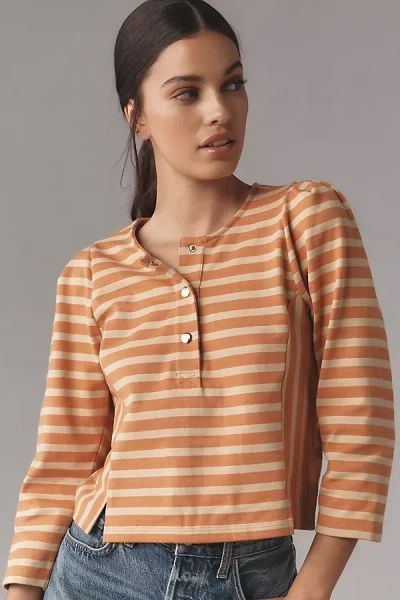 Nation Ltd Janney Henley Top In Orange