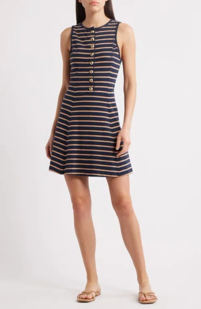 NATION LTD NATION LTD JAYNA STRIPE SLEEVELESS FIT & FLARE MINIDRESS