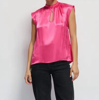 Nation Ltd Jeanne Top In Pink Flambe In Multi
