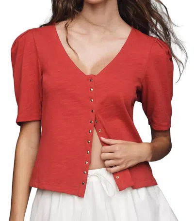 Nation Ltd Jen Button Up Blouse In Heartbeat Red