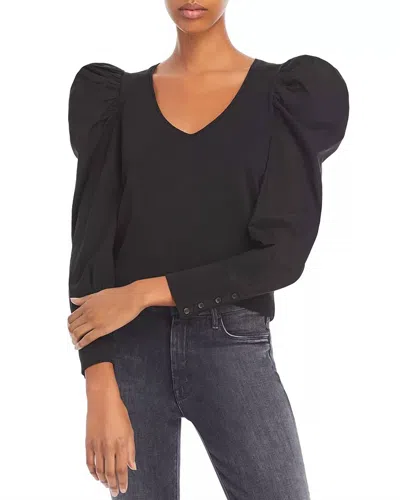 Nation Ltd Jenna Cuffed Combo Tee Top In Jet Black