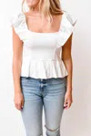 Nation Ltd Jenny Ruffle Tank In White In White