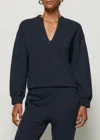 Nation Ltd Jessi Split Neck Sweatshirt In Blue