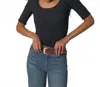 Nation Ltd Jezebel Scoop Neck Tee In Jet Black In Black
