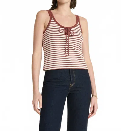 Nation Ltd Jil Lace Up Tank Top In Sable In Brown