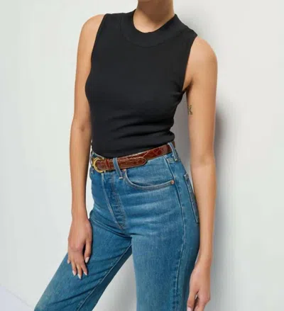 Nation Ltd Joan Sleeveless Mock Neck Top In Black