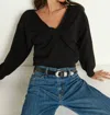 Nation Ltd Jolie Drop Shoulder Sweater In Black In Black