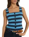 Nation Ltd Joni Stripe Tank Top In Rugby Stripe In Blue