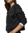 Nation Ltd Jordi Crop Cotton Jacket In Black