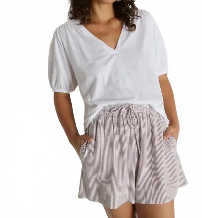 Nation Ltd Josie Short In Praline Stripe In Gray