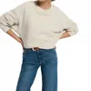 Nation Ltd Jovie Classic Sweatshirt In Heathered Oatmeal In White