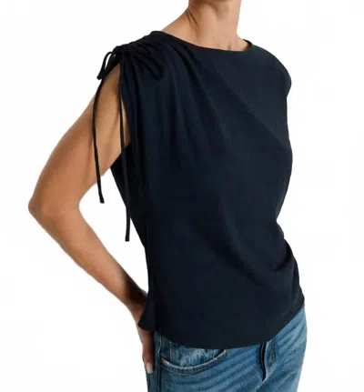 Nation Ltd Julie Shoulder Tie Top In Navy Night Sky In Multi