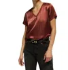 NATION LTD JUNE V-NECK TEE IN CINNAMON