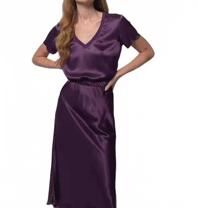 Nation Ltd June V-neck Tee In Fig Jam In Purple