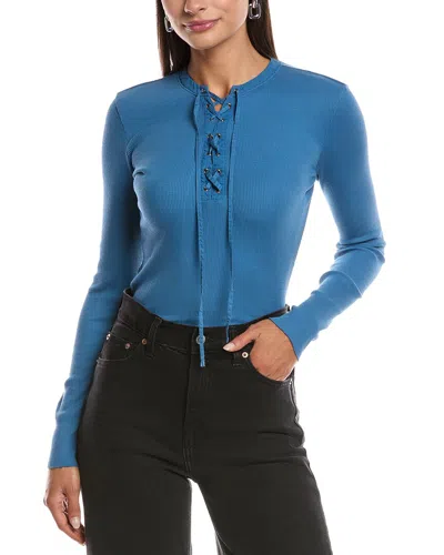 Nation Ltd Kaia Lace-up Shirt In Blue