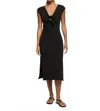 Nation Ltd Kalee Column Midi Dress In Jet Black In Black