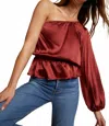 Nation Ltd Kamari One-shoulder Top In Burgundy