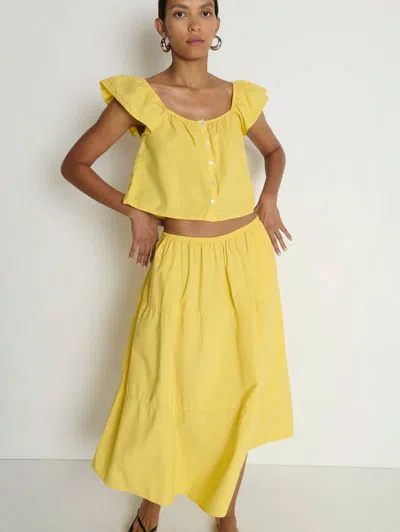 Nation Ltd Karin Tiered Skirt In Sunshine In Yellow