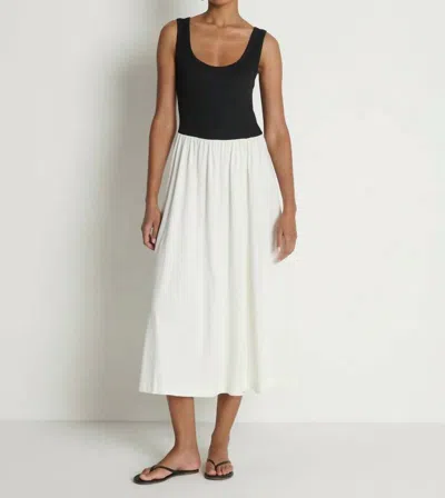 Nation Ltd Karla Midi Dress In Porcelain Color Block In White