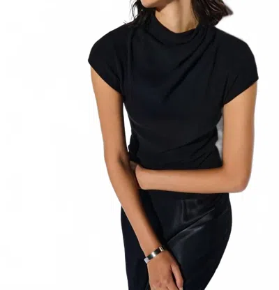 Nation Ltd Katie Draped Top In Jet Black In Brown