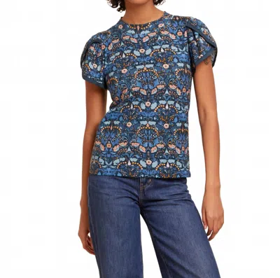 Nation Ltd Kennedy Contrast Tulip Sleeve Tee In Night Bloom In Multi