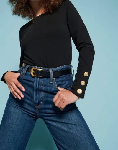 Nation Ltd Kiana Crewneck Top In Jet Black