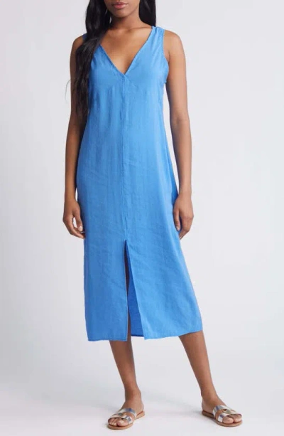 Nation Ltd Kimora V-neck Midi Dress In Palace Blue