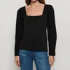 Nation Ltd Kinsey Combo Top In Jet Black In Black