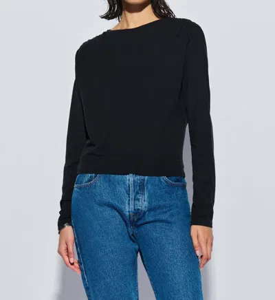 Nation Ltd Knit Shirred Top In Black