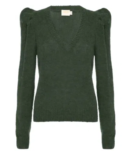 Nation Ltd Lara Puff Shoulder Sweater In Stoned Moss In Green