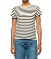Nation Ltd Laurence Tee In Navy Night Sky/ivory Stripe In Multi