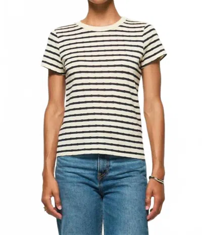 Nation Ltd Laurence Tee In Navy Night Sky/ivory Stripe In Multi
