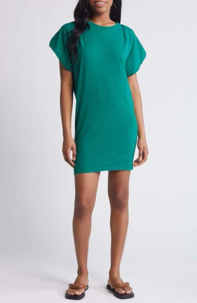 Nation Ltd Layne Crewneck Pima Cotton Blend T-shirt Minidress In Verdant Green