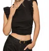 Nation Ltd Letta Ruffle Tank Top In Black In Black