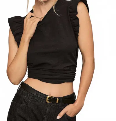 Nation Ltd Letta Ruffle Tank Top In Black