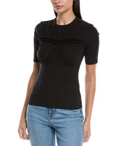 Nation Ltd Lila Rouched Bust Tee In Jet Black