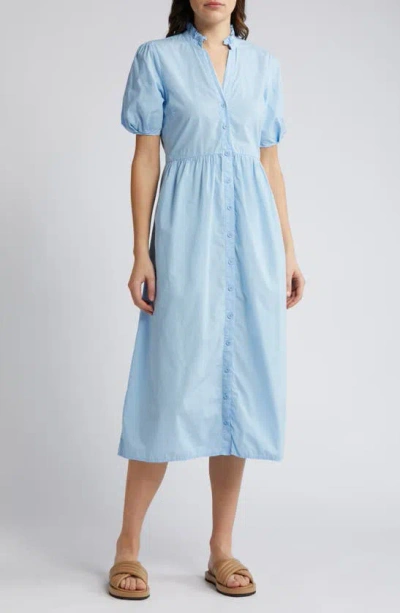 Nation Ltd Liliya Ruffle Cotton Midi Dress In Shirting