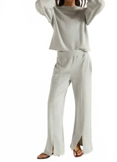 Nation Ltd Lincoln Front Slit Knit Pant In Heather Grey In Gray
