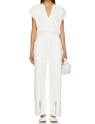 Nation Ltd Lincoln Front Slit Knit Pant In Porcelain In White