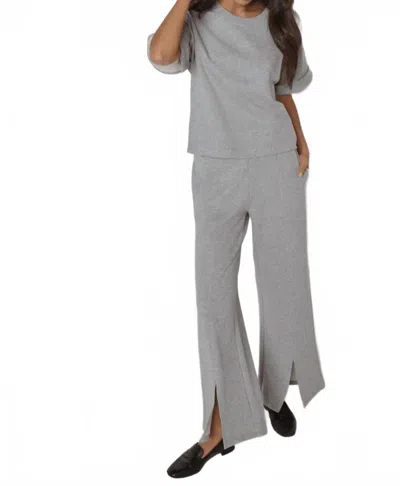 Nation Ltd Lincoln Front Slit Knit Pants In Heather Gray