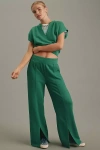 Nation Ltd Lincoln Front-slit Sweatpants In Green